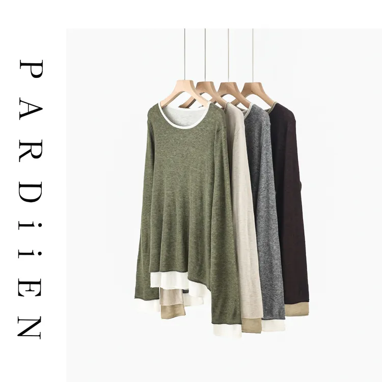 【北总严选】帕迪恩撞色卷边假两件长袖圆领衫25PD-503221