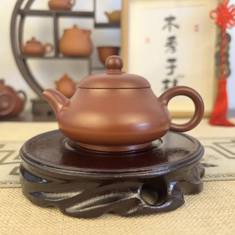 玉茗茶韵【玉乳壶】潮州传统朱泥手拉壶精工半手紫砂壶功夫茶泡茶壶