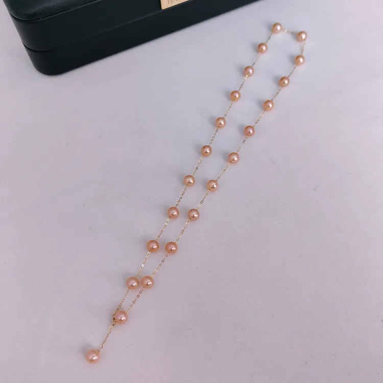 【加粗加大升级】玫瑰之恋 45cm 6-7mm18K金淡水珍珠满天星珍珠项链