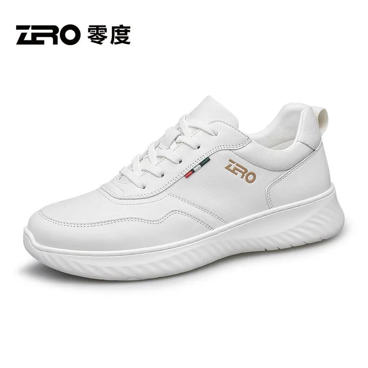 零度男鞋时尚小白鞋2025秋季新款舒适百搭真皮低帮运动户外休闲鞋