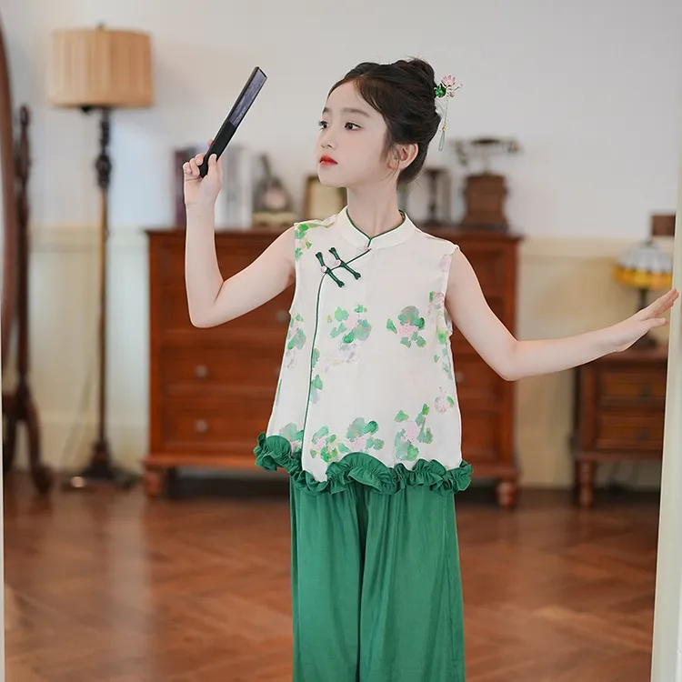 80719【玄青】女童国风套装汉服夏季2025新款儿童日常可穿新中式