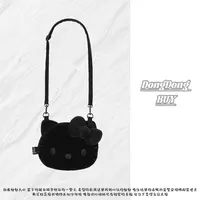 ⌈Dong&Dong⌋限定款 可爱卡通黑皮Kt猫斜挎包(不含装饰性挂件)