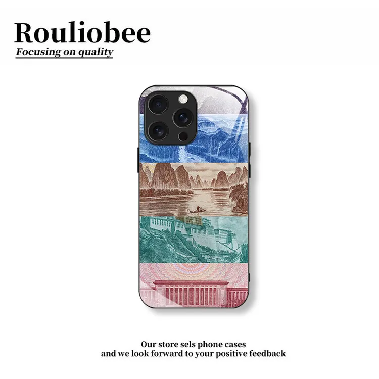 创意大好河山适用苹果手机壳iPhone手机壳亲肤冰感玻璃保护壳