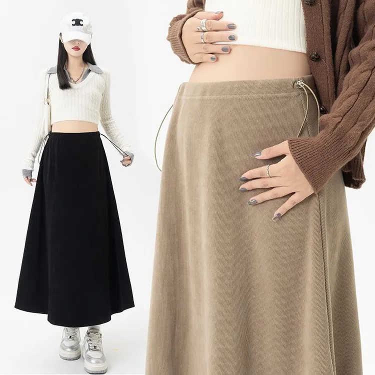 中长款孕妇半身裙秋季无托腹半裙洋气时髦大码200斤孕妇装秋冬装