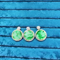 S925银镶精致翡翠飘花无事牌吊坠-QC-多样性发一件-春日珠宝-A07