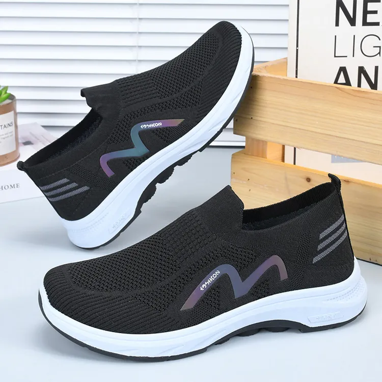 男士爸爸鞋老北京布鞋男款老人鞋一脚蹬透气网面鞋防滑软底洞洞鞋