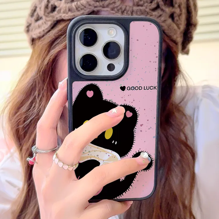 粉底猫咪适用苹果17promax手机壳iphone16新款15全13磁吸12少女