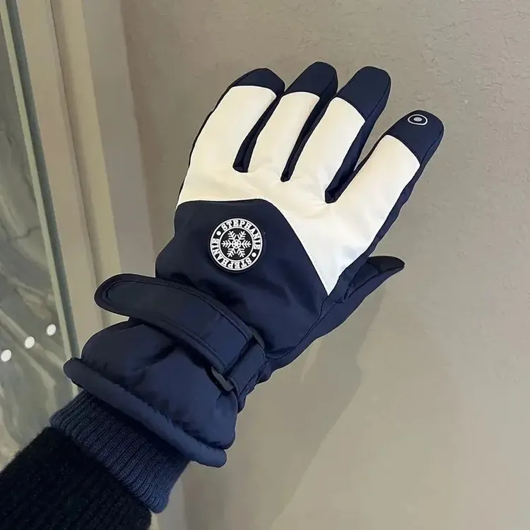 新款滑雪手套男款冬季加绒加厚保暖触屏防风寒电动车女士骑行手套