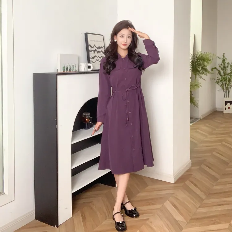 IEF/爱依服2025新款秋季梭织长衬衫裙