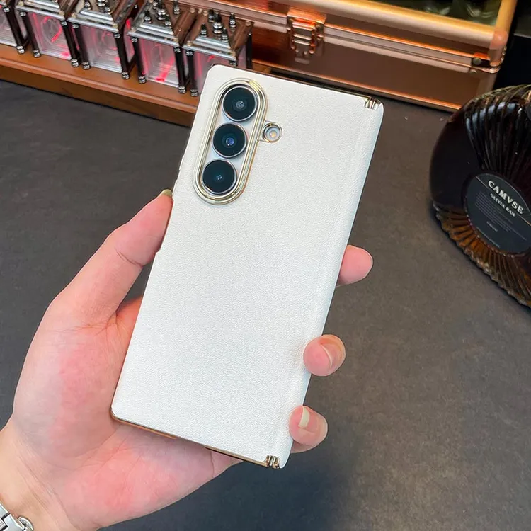 适用三星ZFold7手机壳双中轴保护磁吸充电fold6电镀素皮防摔全包 