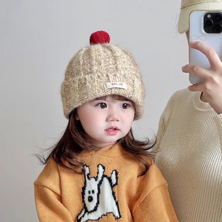 宝宝帽子冬季女童护耳针织帽婴幼儿防风加厚毛线帽儿童2025新款冬