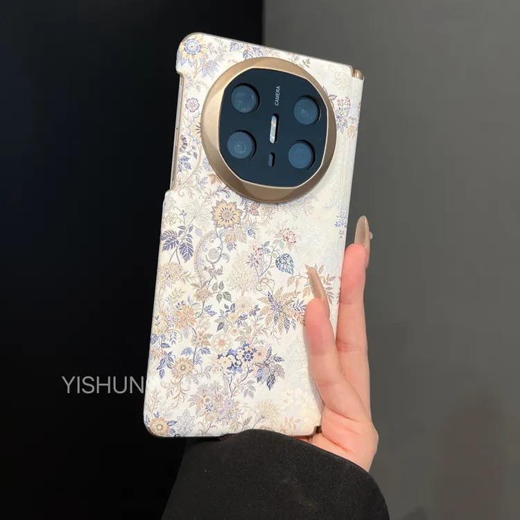 适用华为matex6手机壳折叠屏新款高档素皮双中轴防摔mateX7典藏版