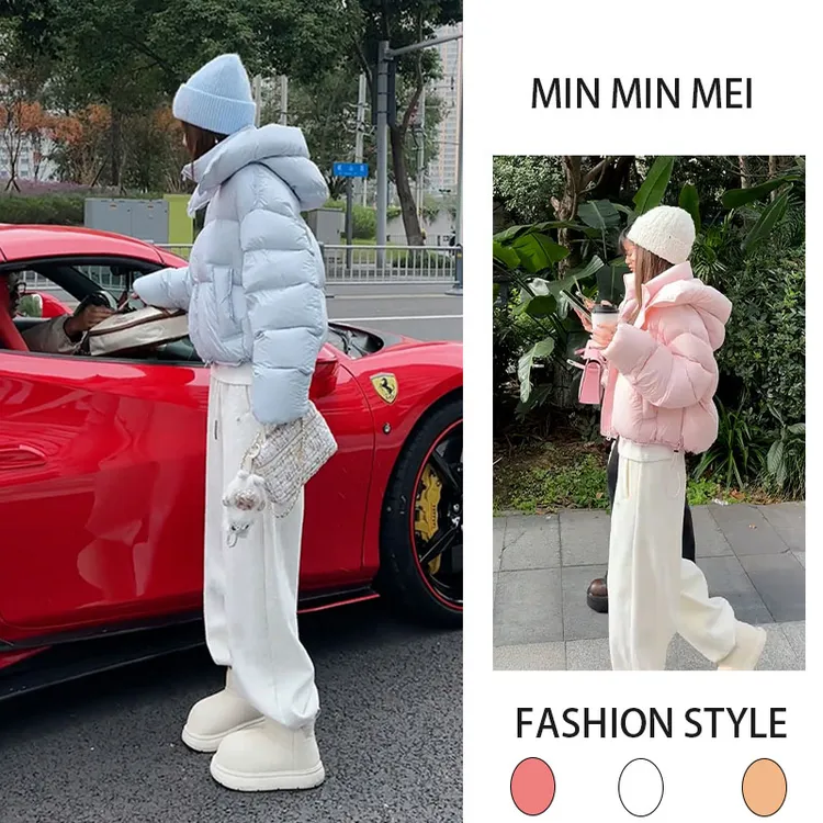 2025秋冬季新款设计感韩版时尚棉服女搭配加绒休闲裤显瘦两件套装