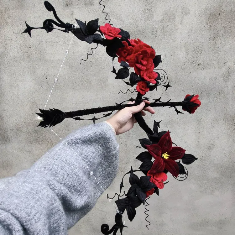 【美美】荆棘玫瑰弓箭扭扭棒手工diy材料包手持棒装饰礼物