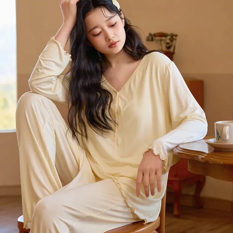 月子服夏产后莫代尔带胸垫孕妇哺乳家居服免穿内衣孕妇睡衣88199