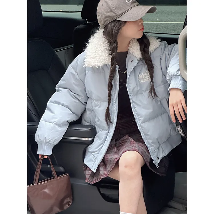K30064翻领女童棉服2025新款秋冬加厚儿童外套女大童棉衣潮