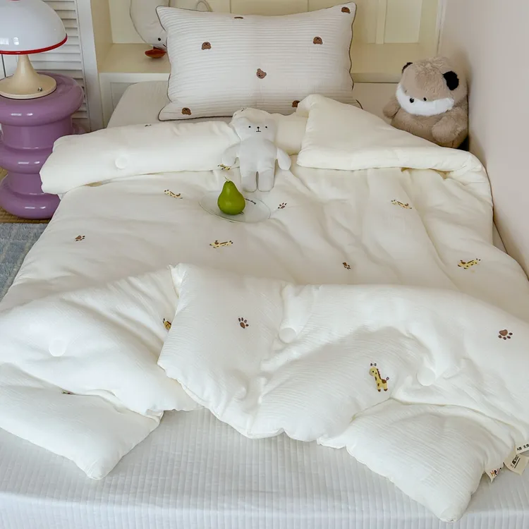 专为宝宝做的被芯 60s全棉双层皱皱纱春秋被幼儿园保暖冬被机洗