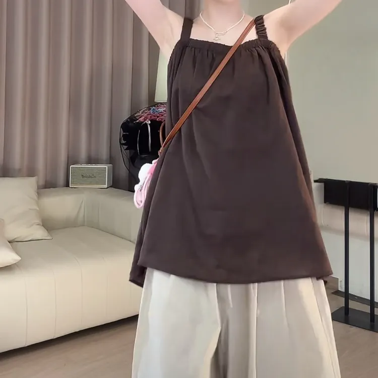 韩系休闲设计感针织宽松时尚无袖上衣女2025夏季新款显瘦百搭背心