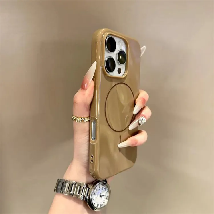 适用于苹果16手机壳15磁吸充电14ProMax个性纯色光面13大孔软防摔