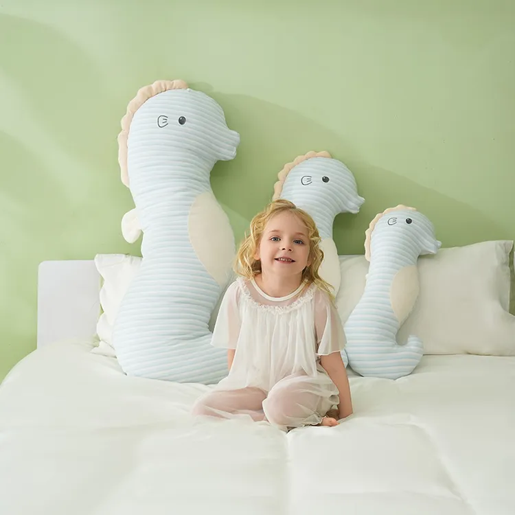 A类婴儿棉长条抱枕儿童睡觉侧睡夹腿纯棉长条海马夹腿抱枕可拆洗