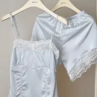 〈清和冷月〉吊带蕾丝花边拼接家居服睡衣女