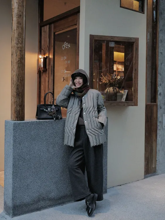 TT设计师【醉梦森林】时尚高级感慵懒感不规则白鹅绒羽绒服TT191593