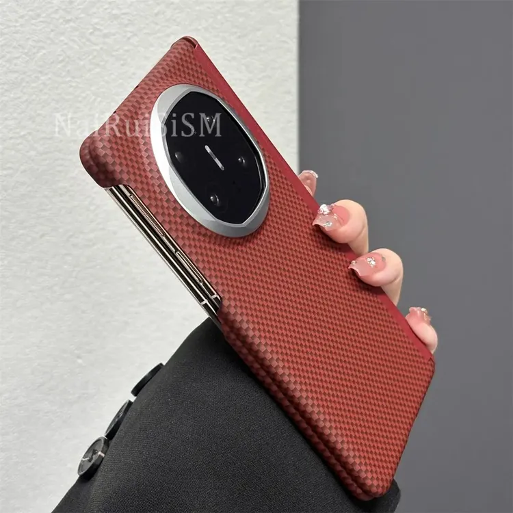 超薄火星碳纤维纹理适用华为matex6折叠屏手机壳x5典藏版x3双边硬