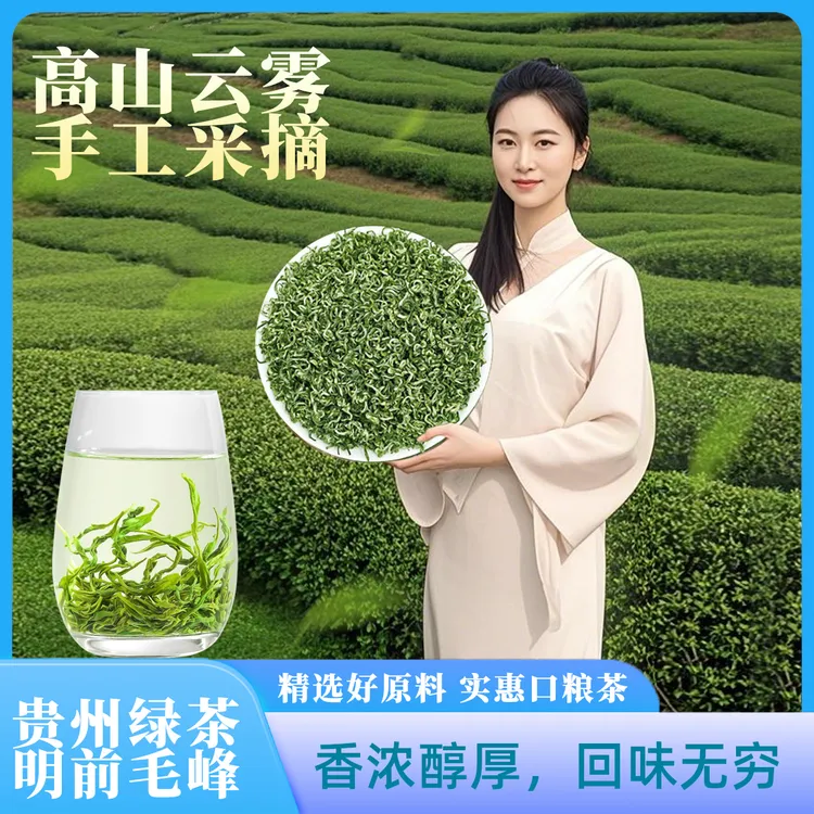 贵州毛峰明前特级高山云雾绿茶板栗香浓香型耐冲泡办公室口粮茶