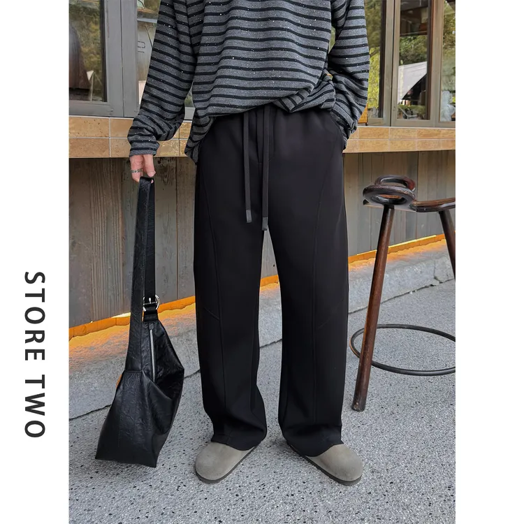 【二掌柜】"莫代尔小弯刀"软糯垂感百搭裤 松紧腰宽松慵懒休闲卫裤