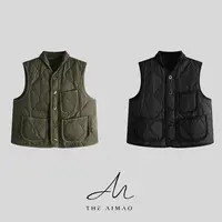【THE AIMAO】“轻量随行”波纹弧形线条工艺羊毛口袋马甲XYX82688