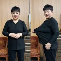 【225斤磨毛绒】秋季高弹力加绒减龄中老年打底衫宽松妈妈上衣内搭