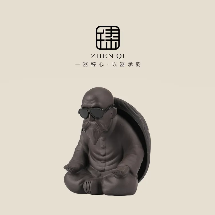 创意紫砂龟仙人龟壳茶漏茶滤滤网家用茶叶过滤器桌面陶瓷茶宠摆件
