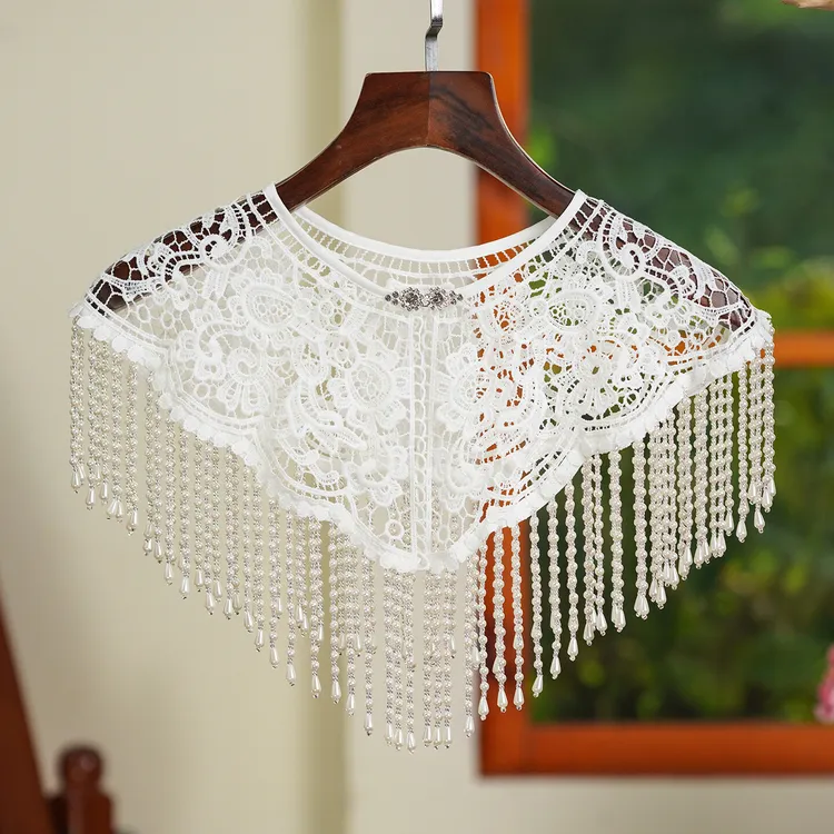 披肩外搭旗袍云肩新中式珍珠流苏2025新款百搭超好看日常可穿素雅