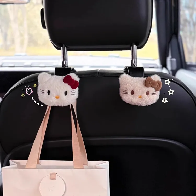可爱KT猫车载挂钩汽车座椅收纳汽车用品实用多功能小挂钩女生