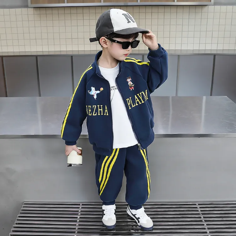 哪吒男童套装新款儿童童装秋季男孩运动衣服春秋潮酷男童夏装套装