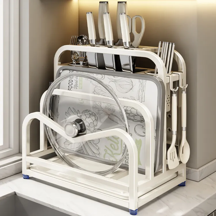 优勤厨房刀架置物架2025新款不锈钢菜板多功能刀具筷笼一体收纳架