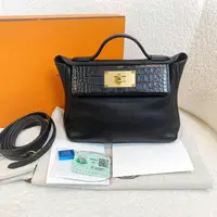 全新未使用 Hermes/爱马仕 壹臻/黑金swift拼皮2424 mini44818201