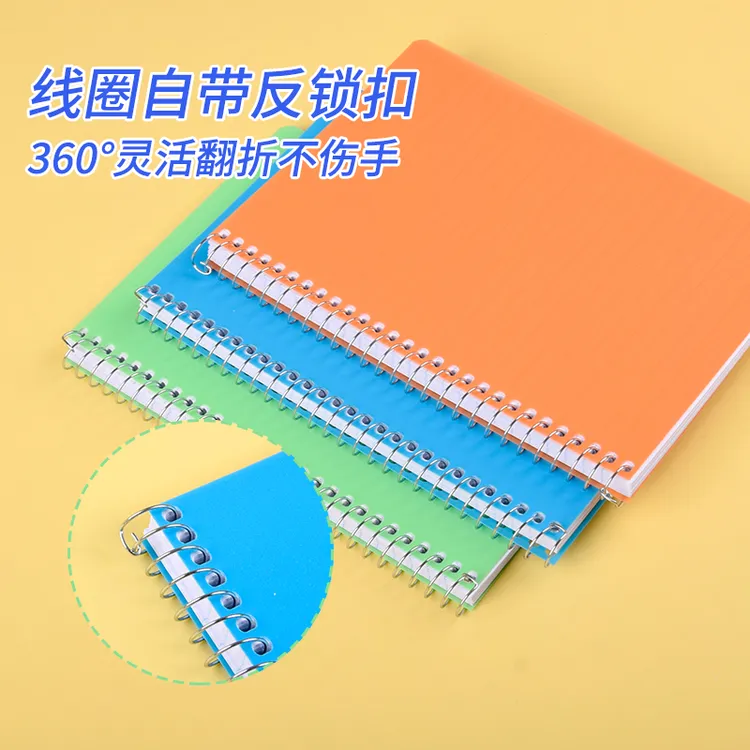 KAISA/凯萨高颜值彩色线圈笔记本A4A5美式复古英语单词横线本子