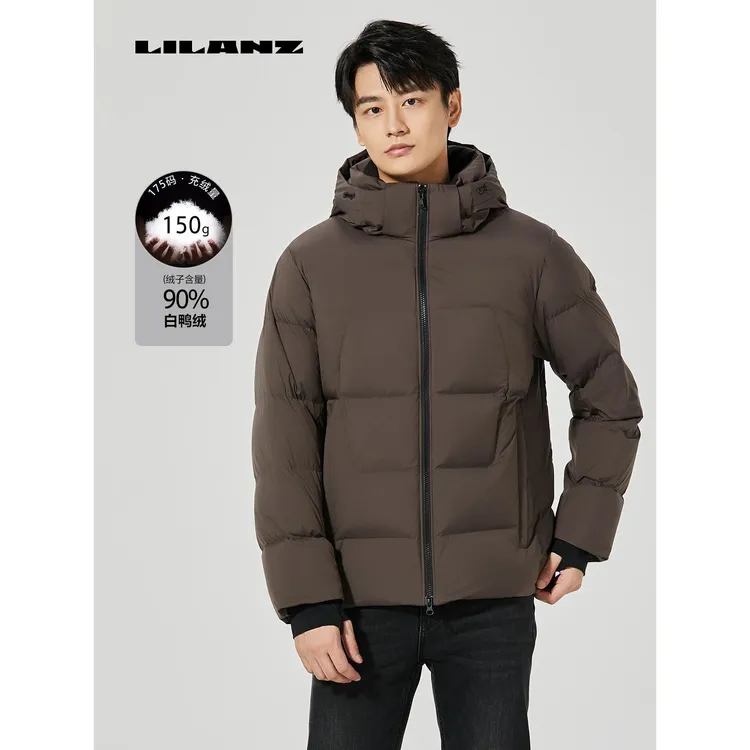 Lilanz/利郎男士休闲防风保暖拒水羽绒羽绒中长款风衣 24DRF212