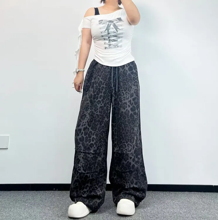 2025早秋【经典豹纹/迷彩伞兵裤】高腰显瘦阔腿宽松工装裤潮流跳舞
