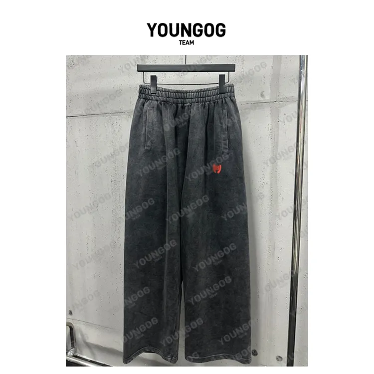 里奈斯【巴黎双B麦穗红标洗水卫长裤】450克秋冬季重磅潮牌百搭长裤