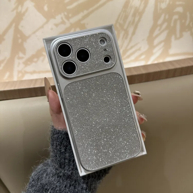 适用于苹果17pro手机壳轻奢闪粉银色iPhone17promax新款16pro时尚