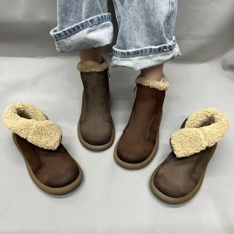 8068-3牛皮软底棉靴