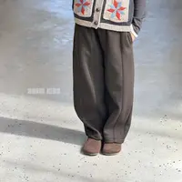 嗒囜【视觉增高】宽松直筒剪裁 裤型利落不拖沓 儿童冬季加绒休闲裤