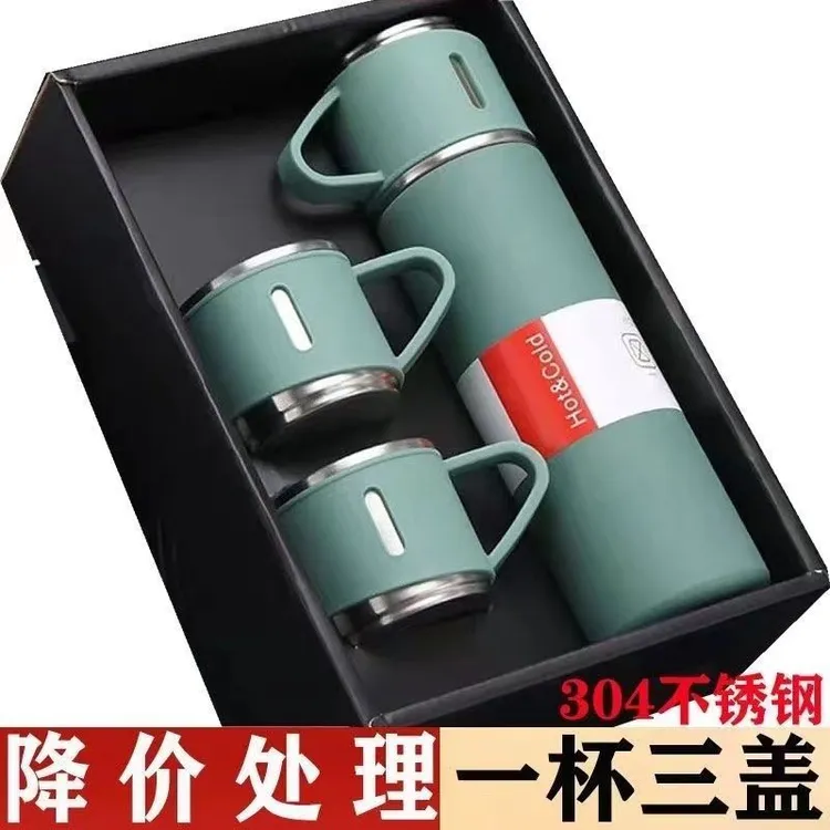304不锈钢新款办公室保温保温杯一杯茶盖水杯商务礼盒套装便携三