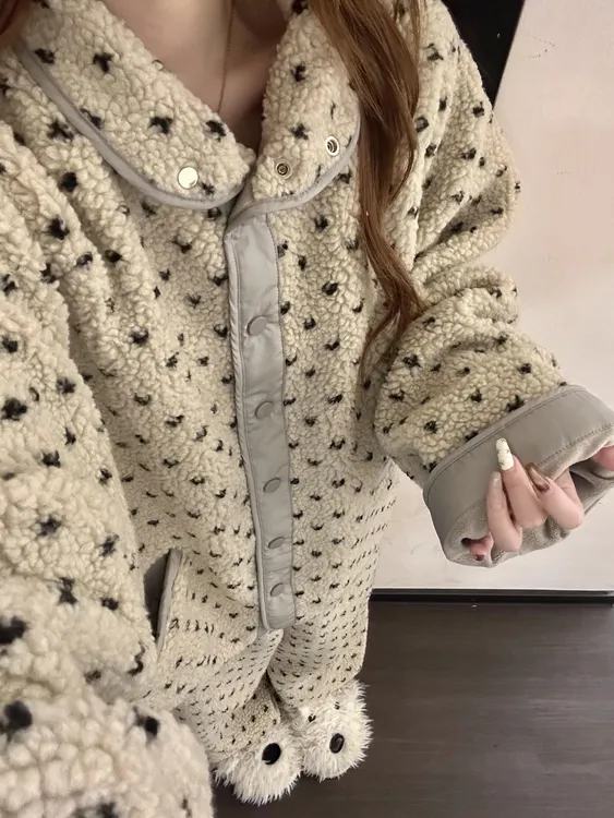 【DMXJ大梦想家】气质高级感波点米粒绒睡衣女秋冬款保暖家居服套装