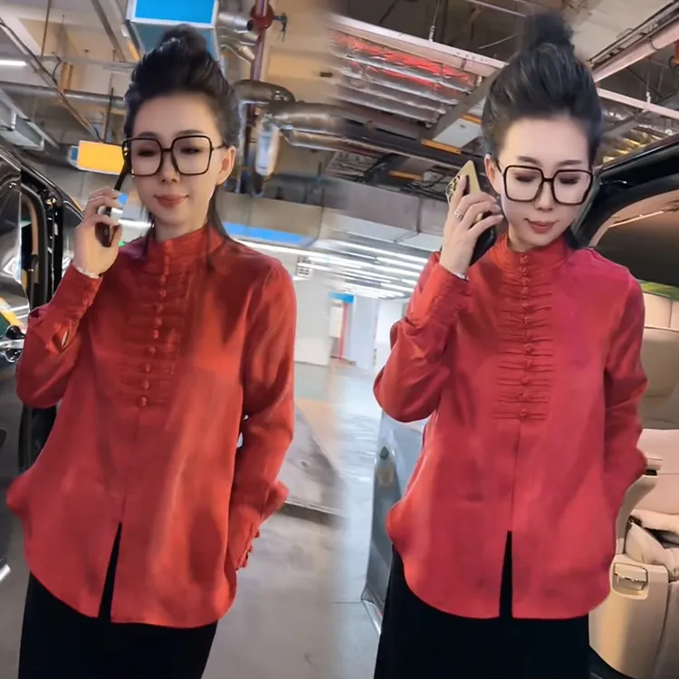 2025秋冬新款时尚显瘦气质网红高档洋气女高级百搭宽松大码衬衫潮