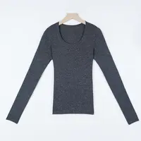2025秋冬新款女士羊绒羊毛打底衫金银丝修身显瘦鹅蛋领毛衫