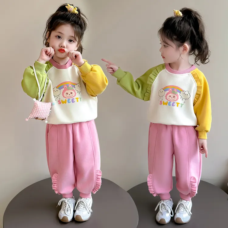 女童拉布布卫衣套装秋季2025新款儿童春秋款洋气时髦小女孩两件套