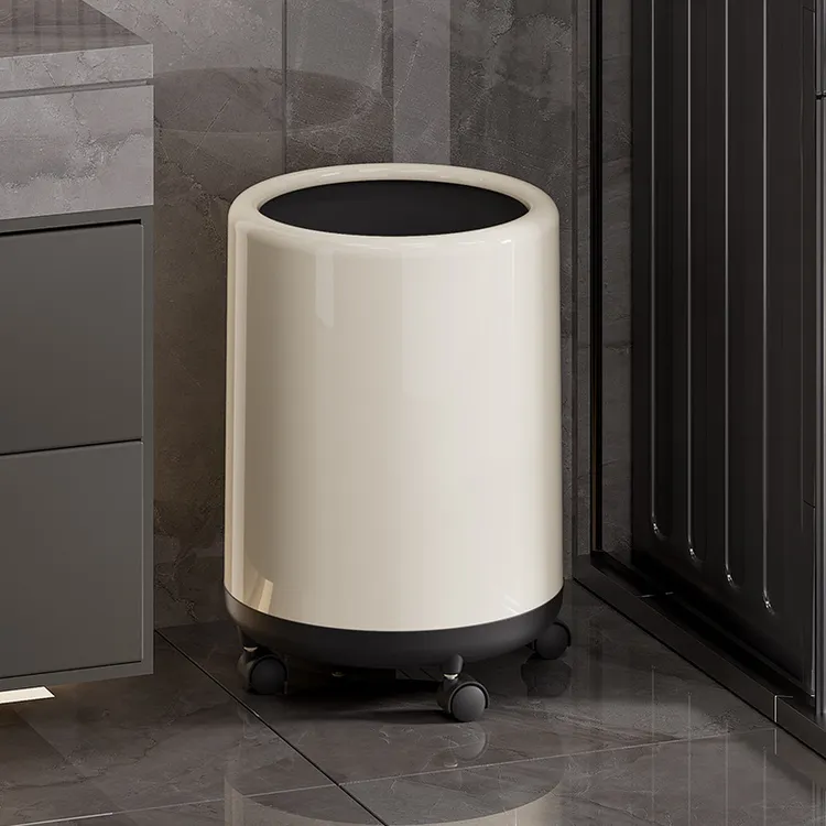 垃圾桶家用简约大容量收纳桶带轮可移动清洁去污桶厕所双桶加厚卫